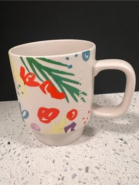 STARBUCKS Floral 12 oz Stackable Coffee Cup Mug Spring 2016